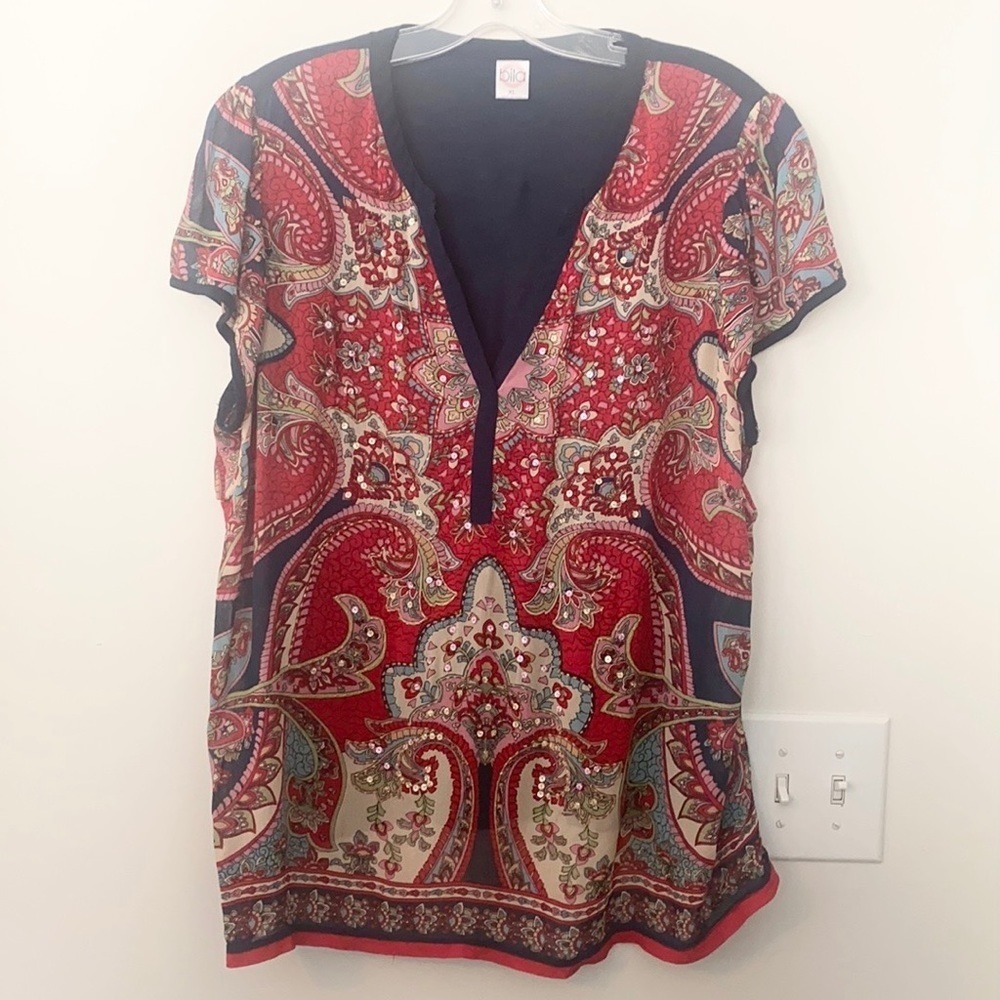 Bila Sequined Shortsleeved Blouse XL